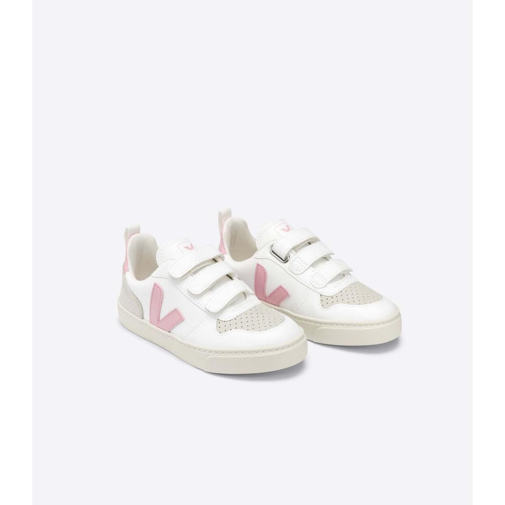 Veja V-10 STRAPS CWL Cipő Gyerek White/Pink | HU 801KOR